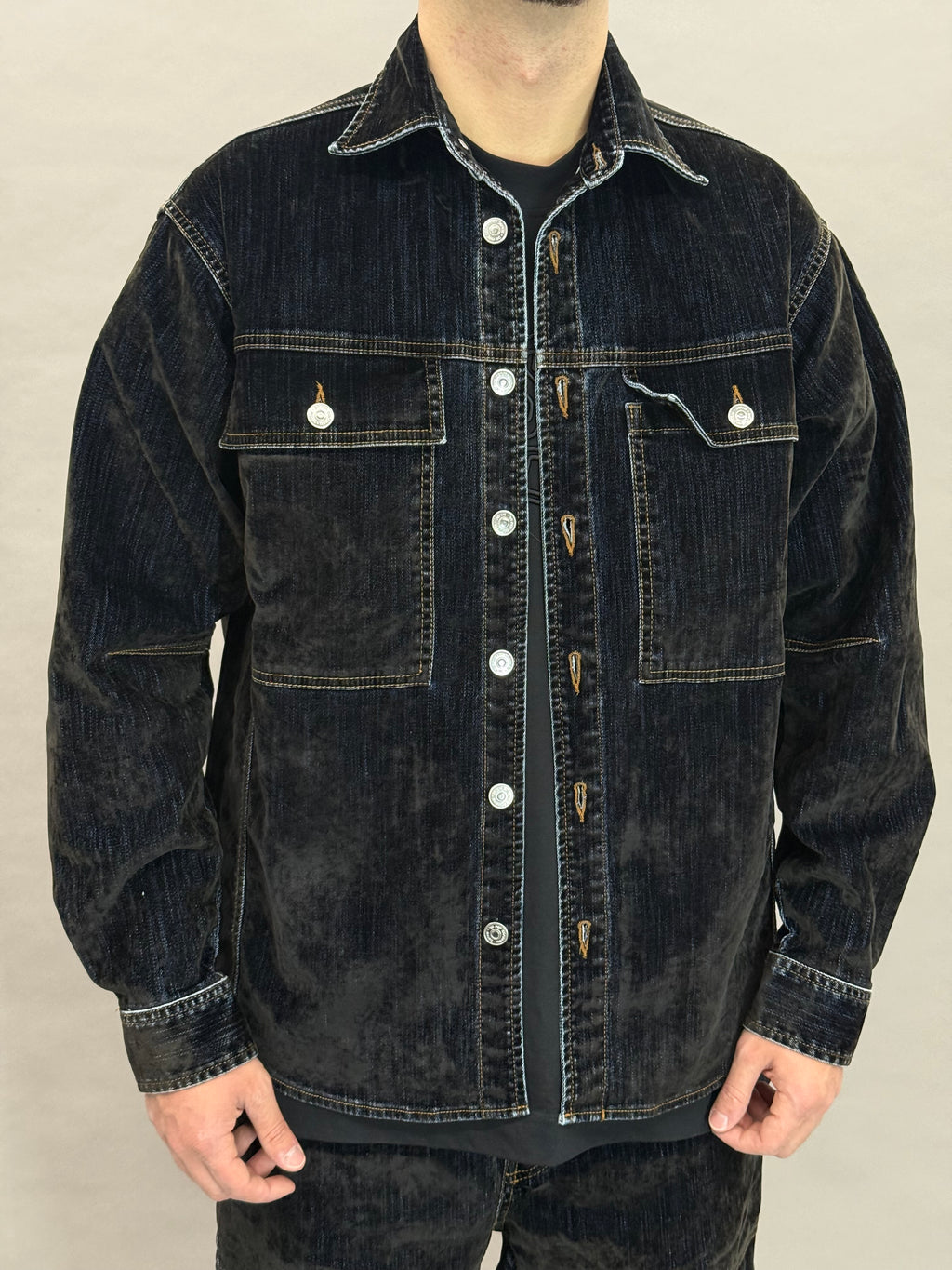 Velvet Denim Coord Black