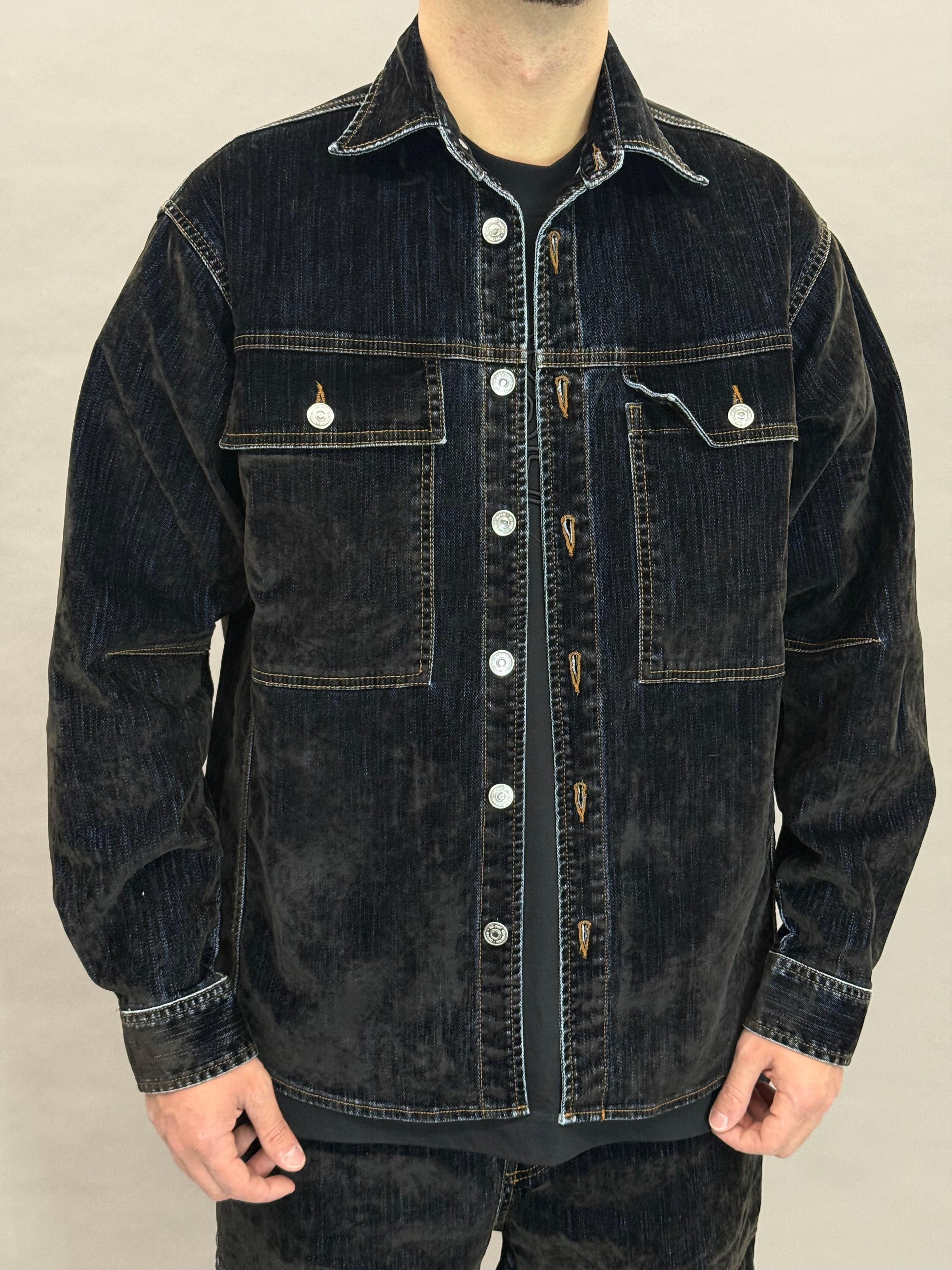 Velvet Denim Coord Black