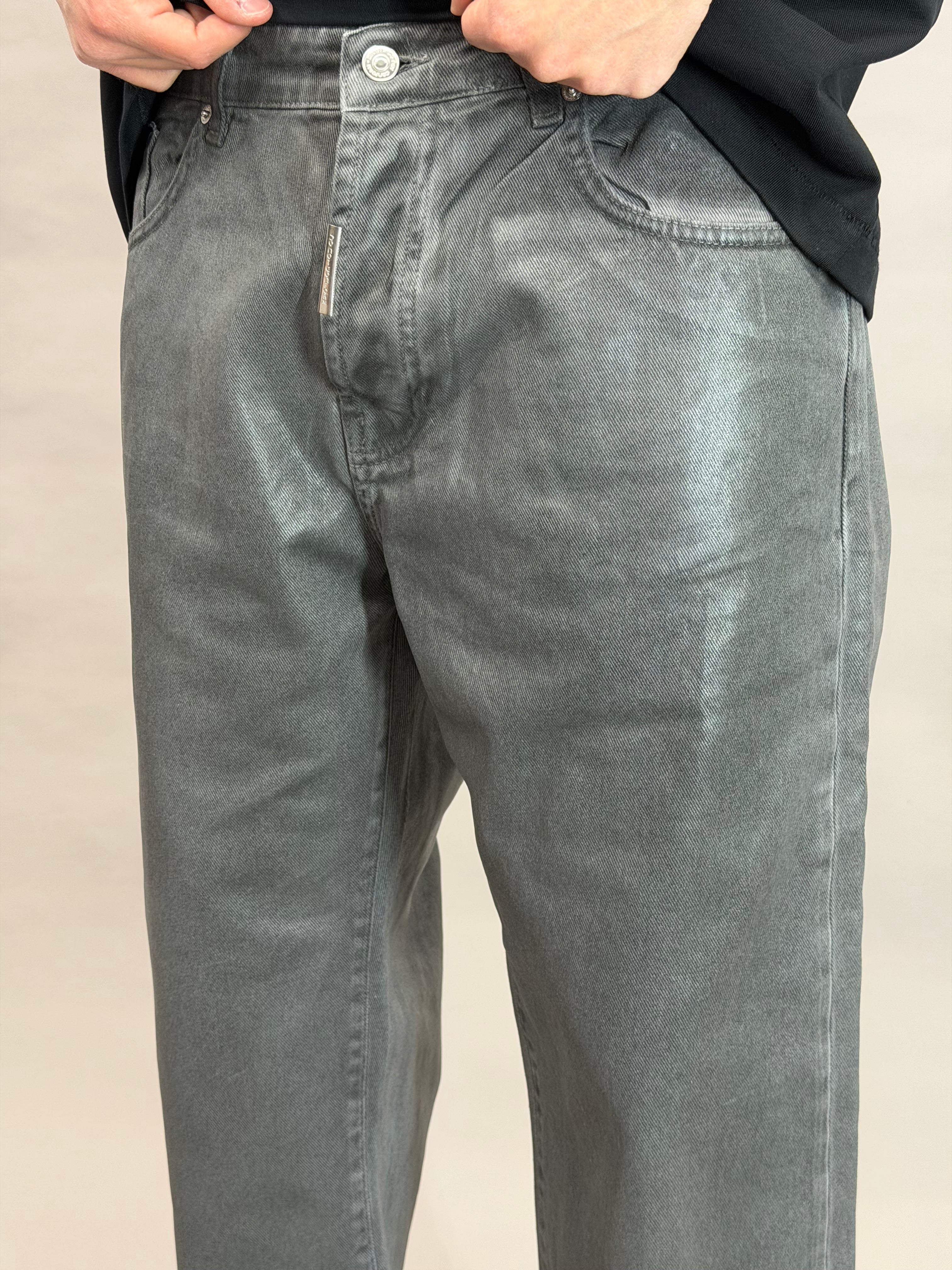 Grey Waxed Leather
