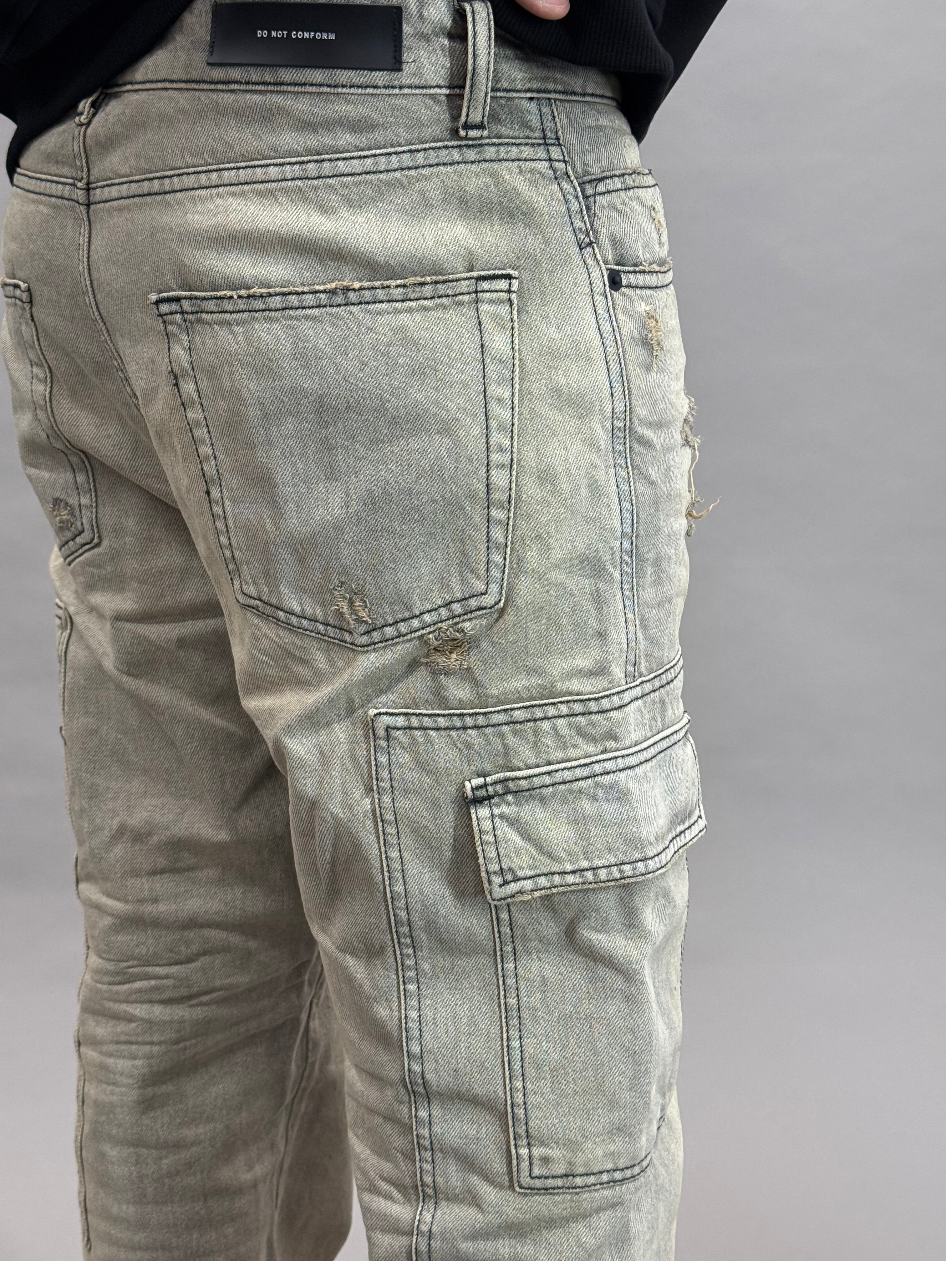 Baggy Cargo Worker Dirty Grey