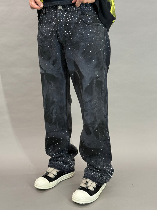 Rhinestone Washed Baggy BI