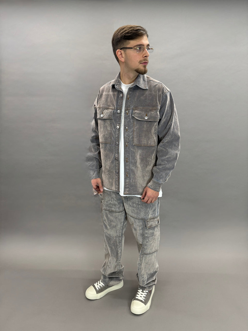 Velvet Denim Coord Grey