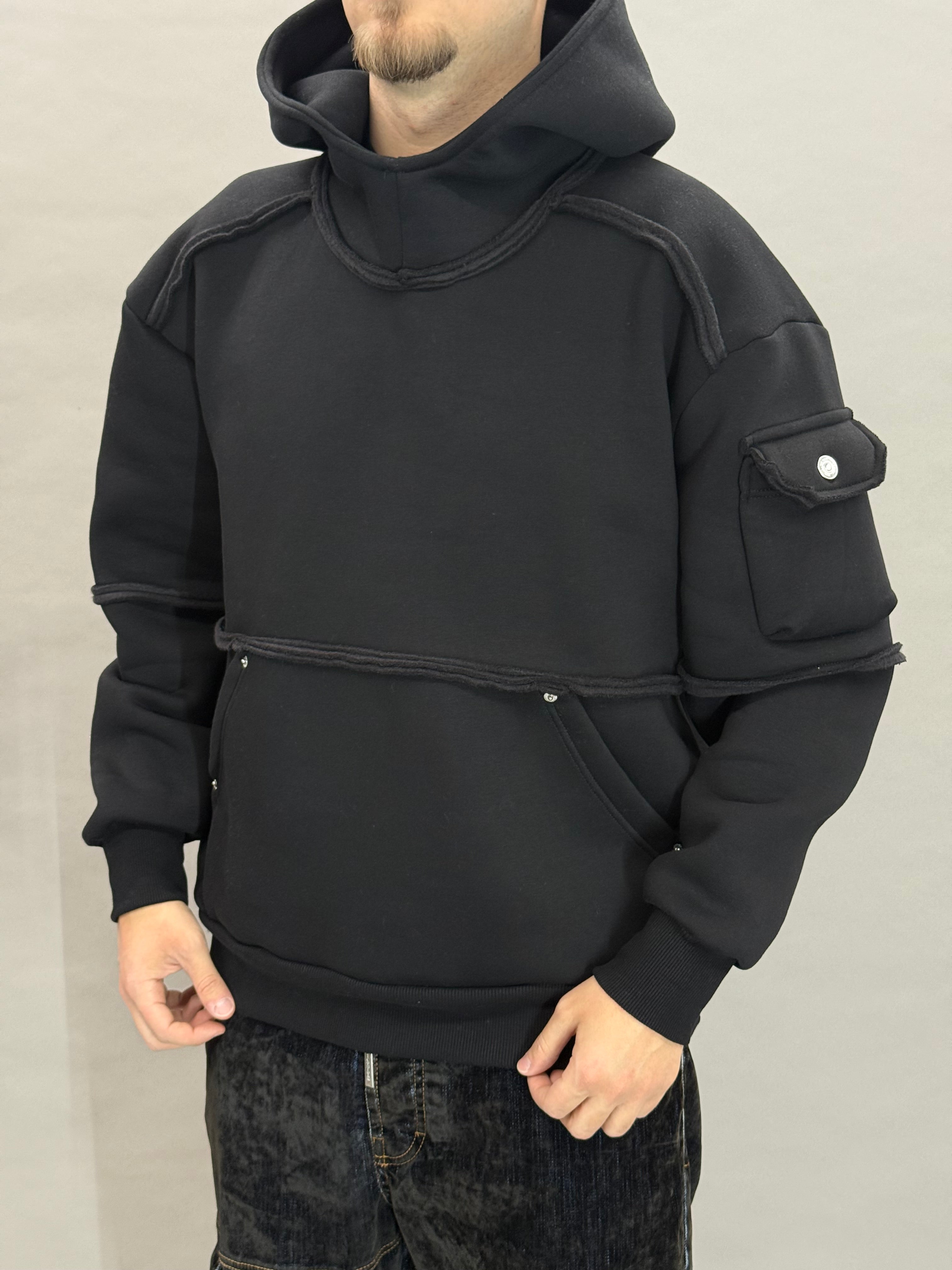 Black Balaclava Hoodie Cargo