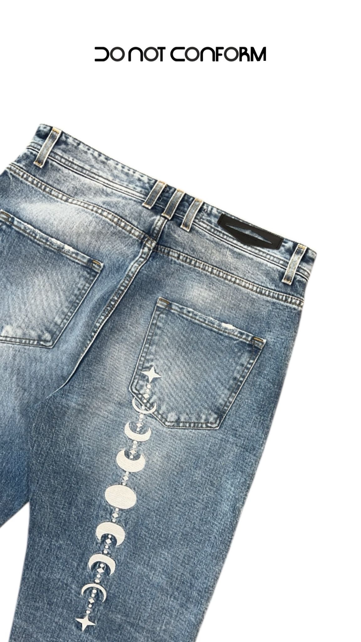 Baggy Blue Tribal Moon