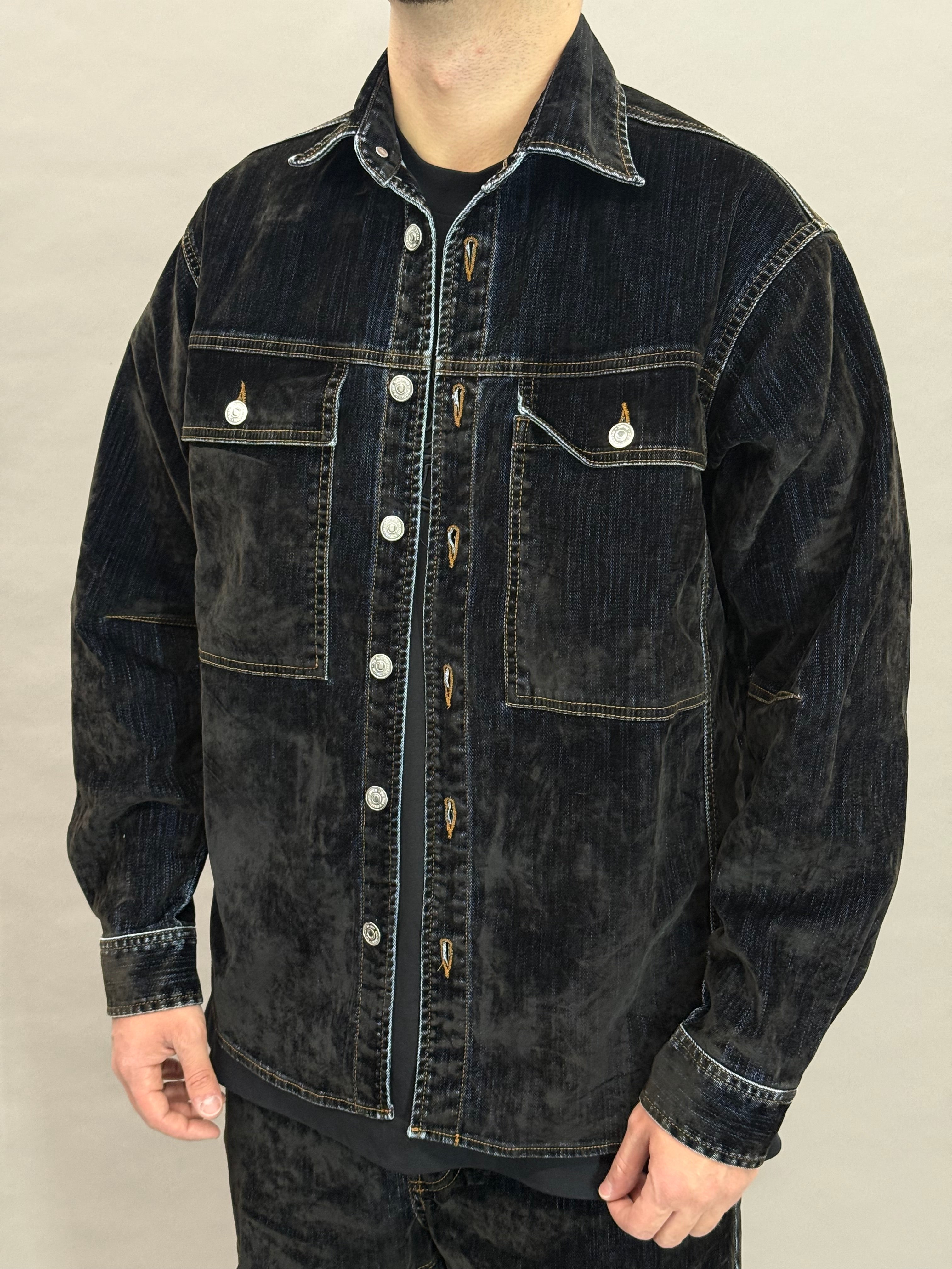 Velvet Denim Coord Black