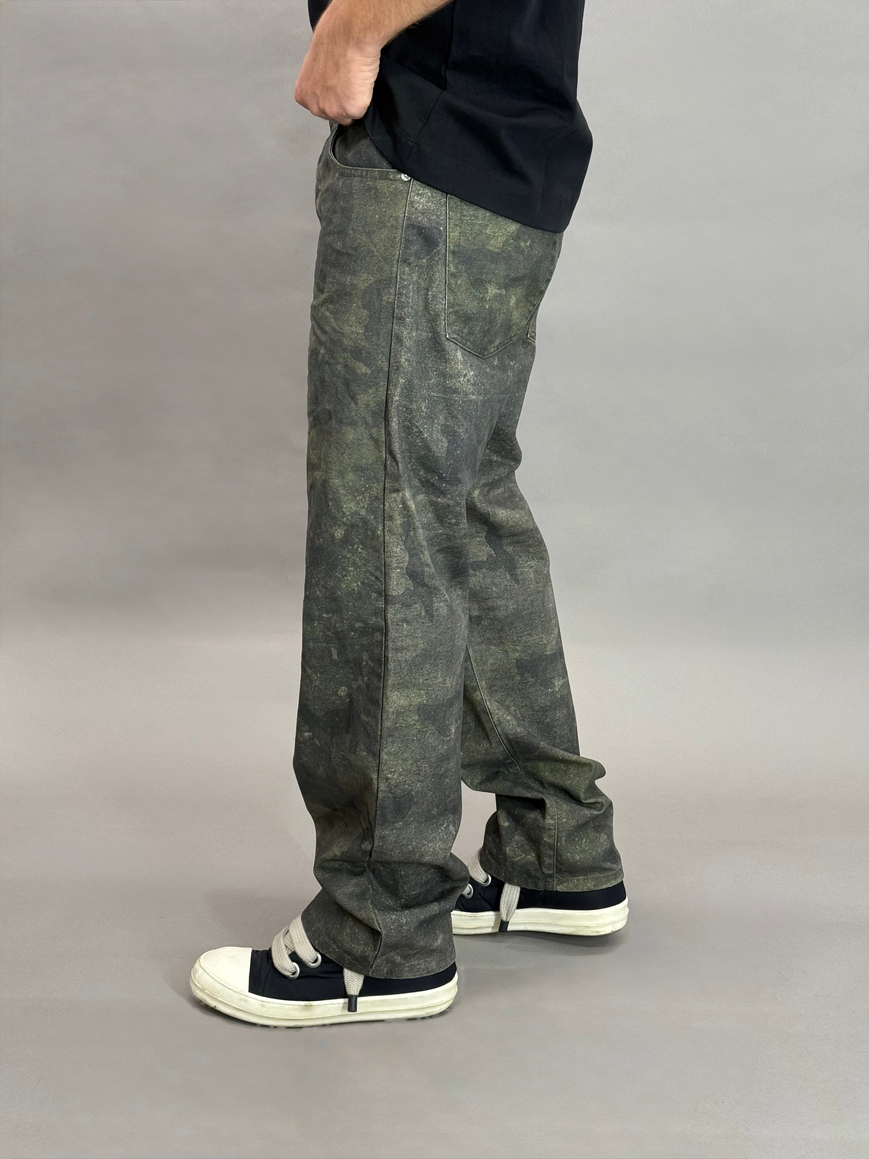 Baggy Denim Green Camouflage